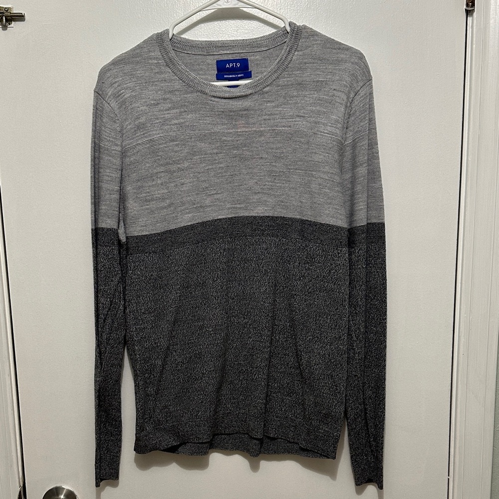Apt. 9 Men's Two-Tone Gray Crewneck Sweater